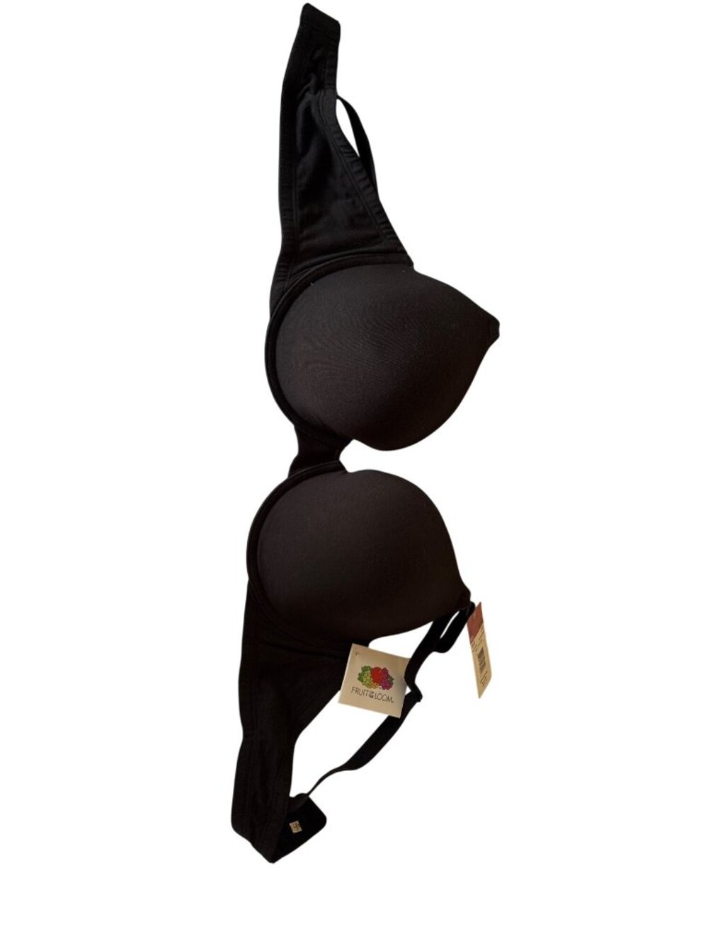 Fruit Of The Loom Black & Grey Bra Size 40C Adjustable Straps & Hook Closure